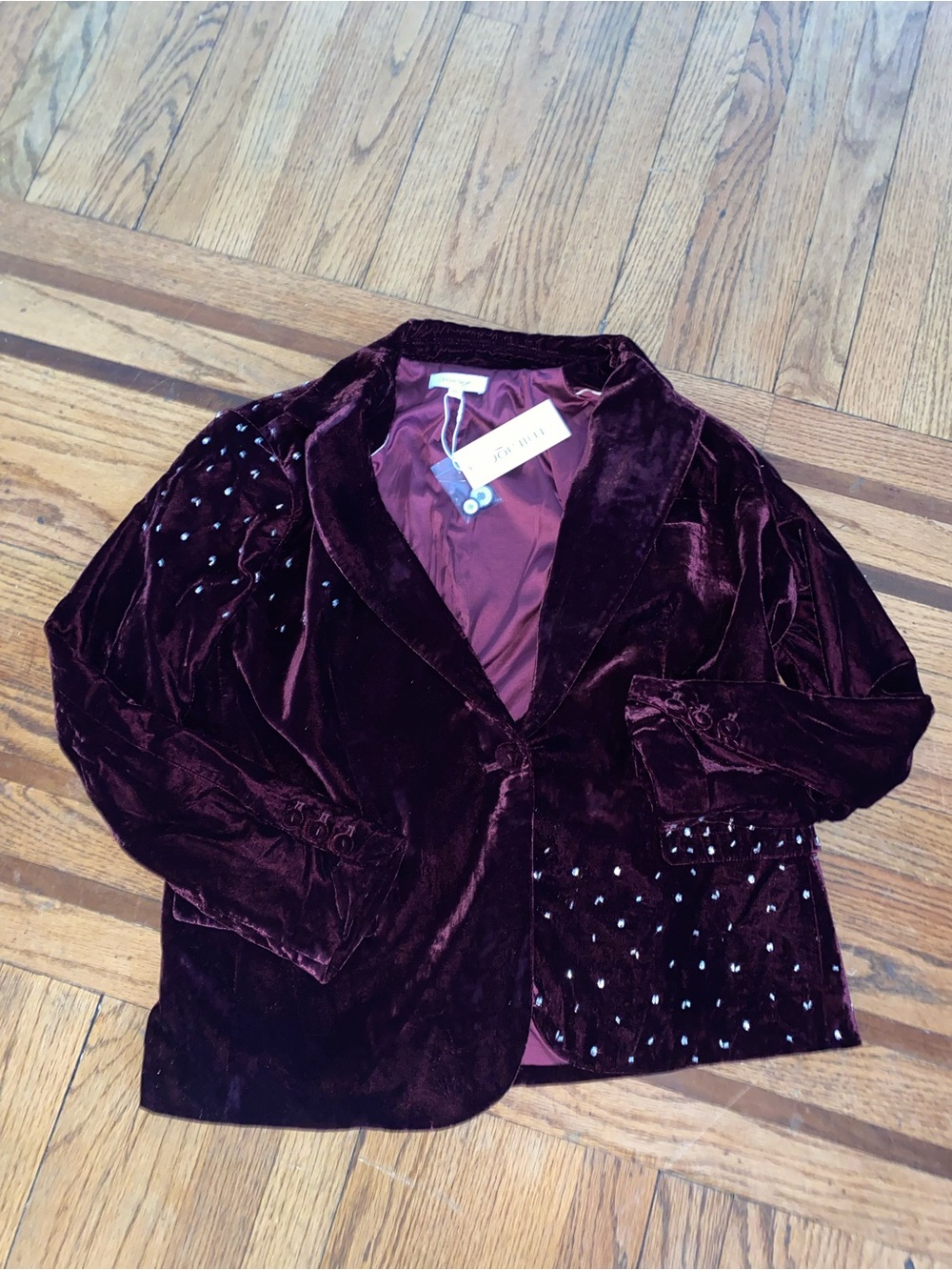 NWT Mirage Velvet Burgundy Blazer with Stud Accents size XXL